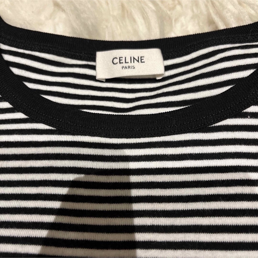 celine(セリーヌ)の完売品【人気】CELINE トリオンフ ボーダー Tシャツ S 未使用　リンガー レディースのトップス(Tシャツ(半袖/袖なし))の商品写真