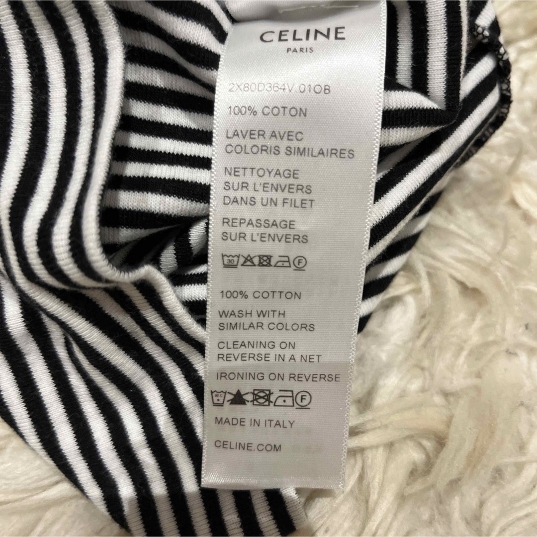 celine(セリーヌ)の完売品【人気】CELINE トリオンフ ボーダー Tシャツ S 未使用　リンガー レディースのトップス(Tシャツ(半袖/袖なし))の商品写真