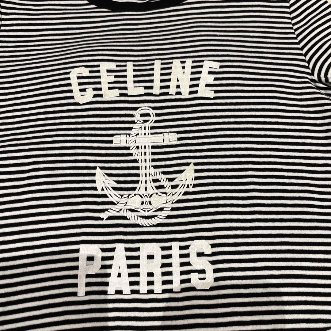 celine(セリーヌ)の完売品【人気】CELINE トリオンフ ボーダー Tシャツ S 未使用　リンガー レディースのトップス(Tシャツ(半袖/袖なし))の商品写真