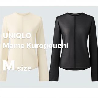 マメ(mame)のUNIQLO × Mame Kurogouchi シアークルーネックTシャツ(カットソー(長袖/七分))