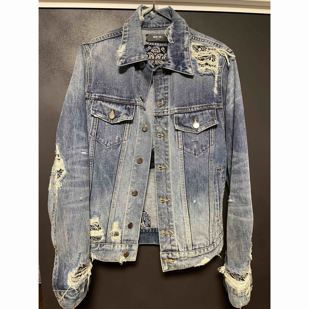 AMIRI デニムジャケット クラッシュ加工 AMIRI デニムジャケット クラッシュ加工