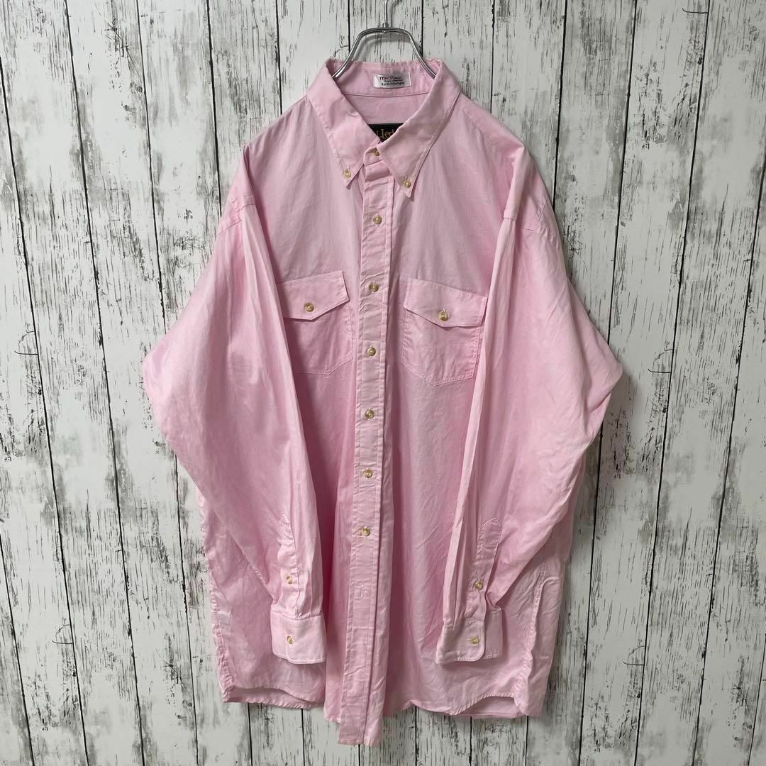 M.L.Leddy'sアメリカ古着ビックサイズ 長袖シャツ ユニセックス ピンク メンズのトップス(シャツ)の商品写真