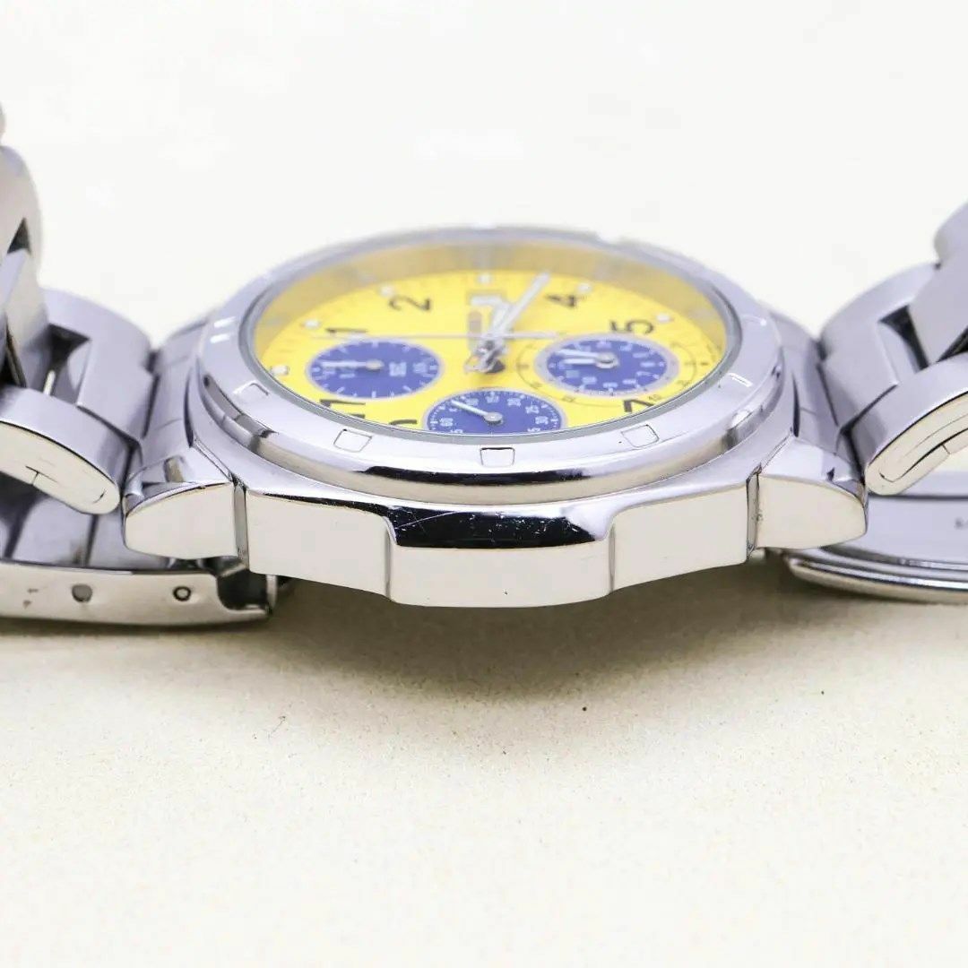 SEIKO(セイコー)の◆美品 稼働 SEIKO 腕時計 クロノグラフ イエロー メンズ 新品電池 g メンズの時計(腕時計(アナログ))の商品写真