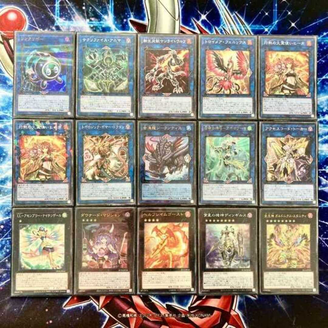 遊戯王(ユウギオウ)の遊戯王 本格構築 【炎王罪宝スネークアイ】 デッキ＆二重スリーブ　蛇眼の炎燐 黒魔女ディアベルスター 聖炎王 ガルドニクス 炎王神 ガルドニクス・エタニティ “罪宝狩りの悪魔” エンタメ/ホビーのトレーディングカード(Box/デッキ/パック)の商品写真