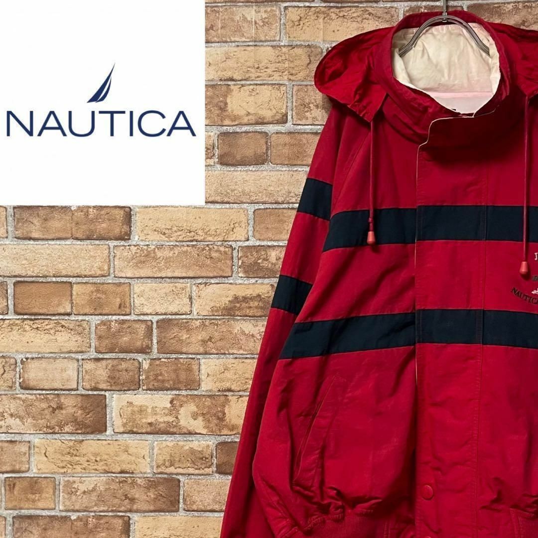 NAUTICA(ノーティカ)のノーティカ　セーリングジャケット　ジップアップ　刺繍ロゴ　赤　アウトドア　L その他のその他(その他)の商品写真