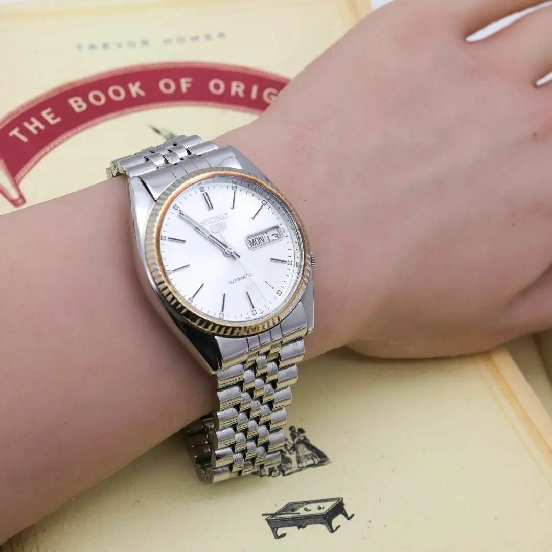 SEIKO(セイコー)の◆希少 稼働 SEIKO5 腕時計 機械式 自動巻き フルーテッド メンズ d メンズの時計(腕時計(アナログ))の商品写真