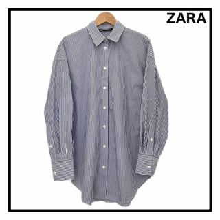 ザラ(ZARA)のザラ　ストライプシャツ　トップス　長袖　襟付き　レディース　清潔感　XS(シャツ/ブラウス(長袖/七分))