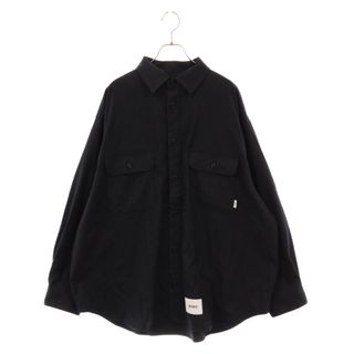 ダブルタップス(W)taps)のWTAPS ダブルタップス 23AW WCPO 01 / LS / PLRA. TWILL. TEXTILE ツイルテキスタイルオーバーサイズ長袖シャツ 232TQDT-SHM01 ネイビー(シャツ)