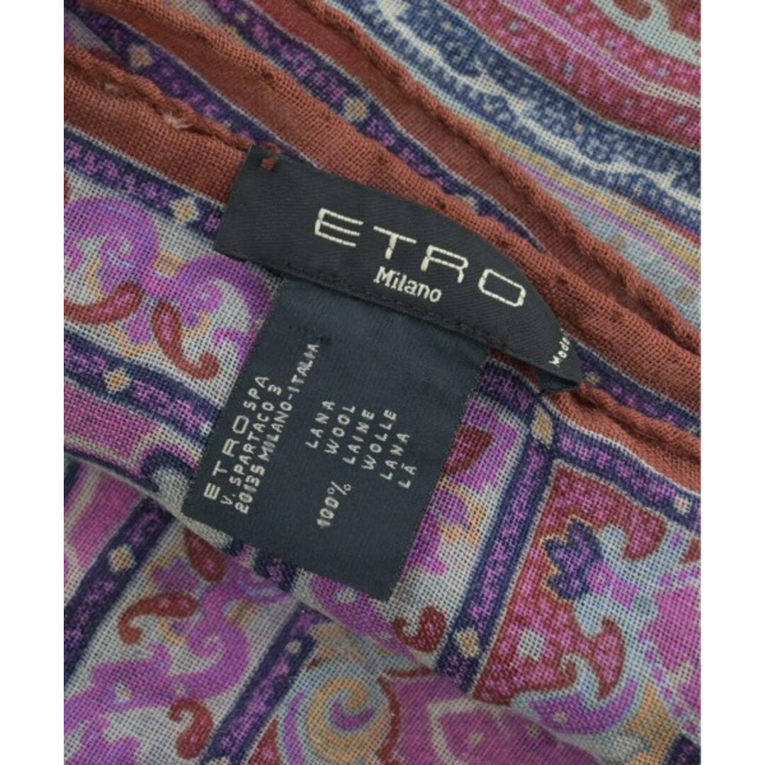 ETRO(エトロ)のETRO エトロ ストール - 紫xエンジ系xベージュ等(総柄) 【古着】【中古】 レディースのファッション小物(ストール/パシュミナ)の商品写真