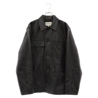 カーハート(carhartt)のCARHARTT カーハート ワンポイントロゴ カバーオール レザージャケット ブラック WIP075-20F(フライトジャケット)