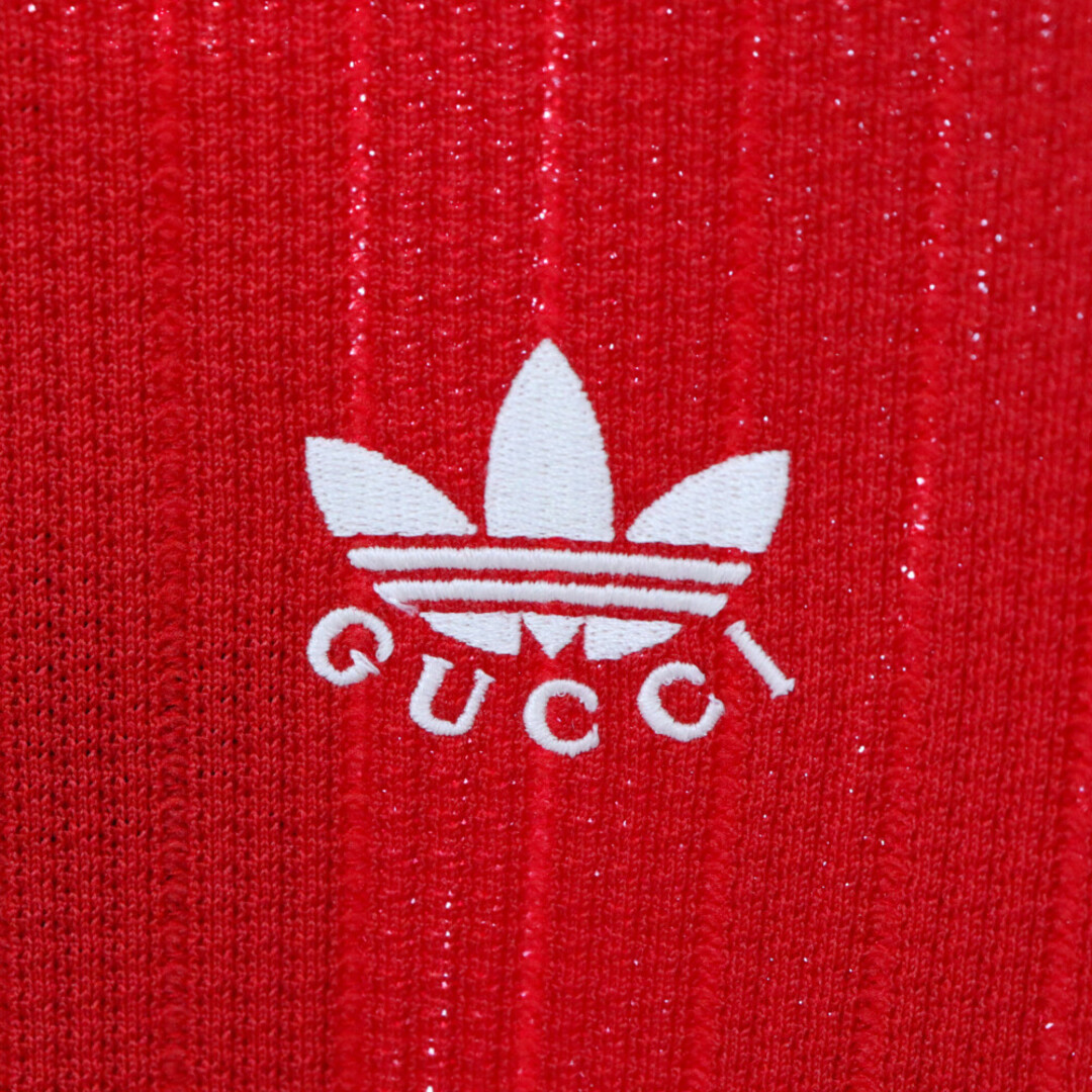 Gucci(グッチ)のGUCCI グッチ ×adidas Line Logo T-Shirt×アディダス サイドライン ワンポイントロゴ刺繍 半袖Tシャツ レッド 700486 XJEJT メンズのトップス(Tシャツ/カットソー(半袖/袖なし))の商品写真