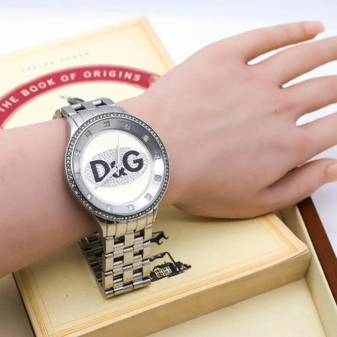 DOLCE&GABBANA(ドルチェアンドガッバーナ)の◆稼働 ドルチェ＆ガッバーナ 腕時計 TIME ラインストーン メンズ 新品電池 メンズの時計(腕時計(アナログ))の商品写真