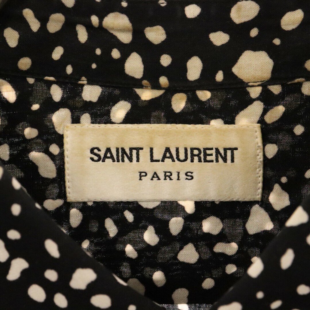 Saint Laurent(サンローラン)のSAINT LAURENT PARIS サンローランパリ 20SS レオパード半袖シャツ 総柄シャツ レーヨン 601070 Y1A78 ブラック レディースのトップス(シャツ/ブラウス(半袖/袖なし))の商品写真