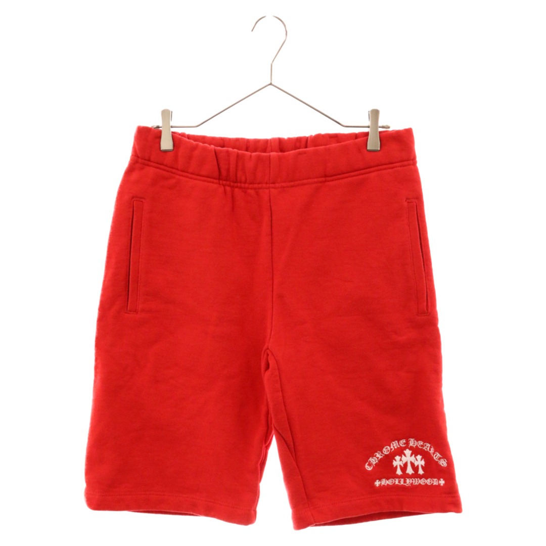 Chrome Hearts(クロムハーツ)のCHROME HEARTS クロムハーツ Y NOT Cemetery Cross King Taco Sweat Shorts ワイノット セメタリー クロス キングタコ スウェット ショーツ ショートパンツ レッド メンズのパンツ(ショートパンツ)の商品写真