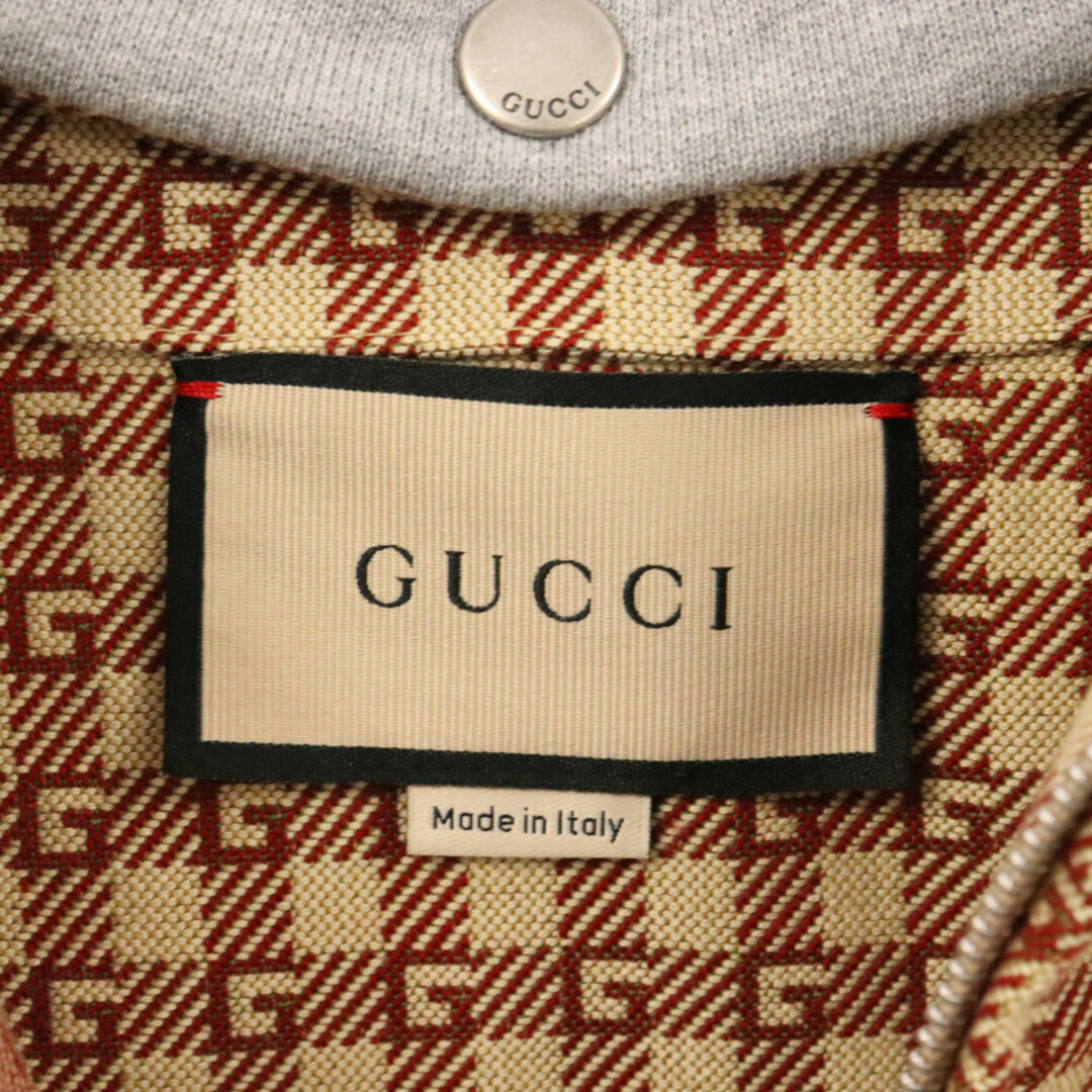 Gucci(グッチ)のGUCCI グッチ 22AW Hooded Square Gcotton jacket Gロゴ総柄ジップアップロングジャケット 50 メンズのジャケット/アウター(フライトジャケット)の商品写真