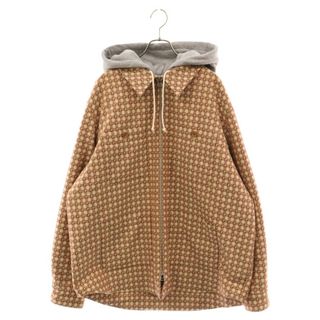 グッチ(Gucci)のGUCCI グッチ 22AW Hooded Square Gcotton jacket Gロゴ総柄ジップアップロングジャケット 50(フライトジャケット)