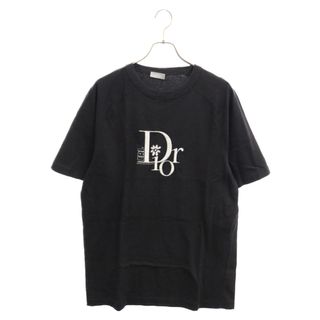 Dior HOMME ディオールオム 23SS×ERL Relaxed Fit Tee×イーアールエル リラックスフィット ロゴ刺繍 ラメ半袖Tシャツ ブラック 313J647A0817