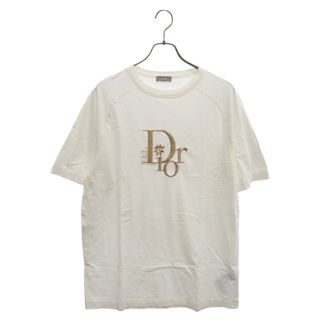 Dior HOMME ディオールオム 23SS×ERL Relaxed Fit Tee×イーアールエル リラックスフィット ロゴ刺繍 ラメ半袖Tシャツ ホワイト 313J647A0817