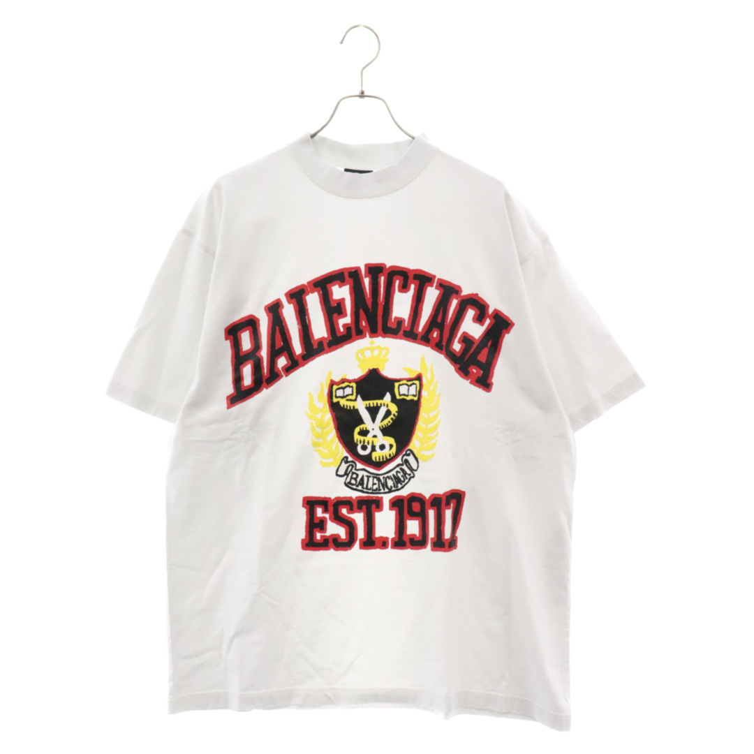 Balenciaga(バレンシアガ)のBALENCIAGA バレンシアガ 23SS カレッジロゴペイントTシャツ ホワイト 739784 TOVK1 メンズのトップス(Tシャツ/カットソー(半袖/袖なし))の商品写真