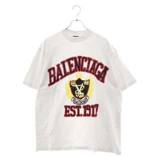 バレンシアガ(Balenciaga)のBALENCIAGA バレンシアガ 23SS カレッジロゴペイントTシャツ ホワイト 739784 TOVK1(Tシャツ/カットソー(半袖/袖なし))