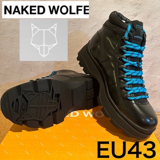 EU43 【新品】ネイキッドウルフ  本革製　トレッキングブーツ　ブラック(ブーツ)