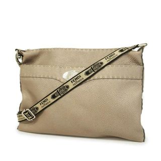 FENDI - 【4hb2286】フェンディ ショルダーバッグ/セレリア/レザー/グレージュ/シルバー金具 【中古】 レディース