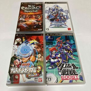 PSP 無双 OROCHI 2 Special、ブレイブルーポータブル等計4本(携帯用ゲームソフト)