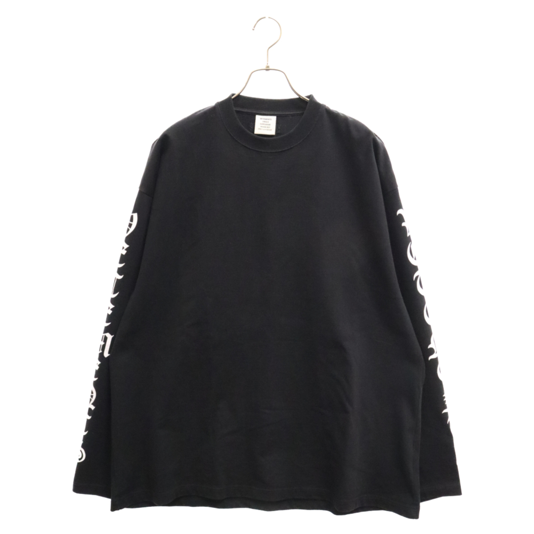 VETEMENTS ヴェトモン 20AW GOTHIC FONT LONGSLEEVE TEE UAH21TR526 ゴシックフォント ロングスリーブ 長袖Tシャツ カットソー ブラック メンズのトップス(Tシャツ/カットソー(七分/長袖))の商品写真