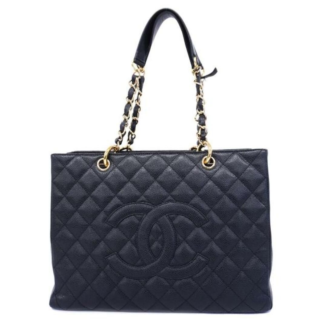 CHANEL(シャネル)の★SALE 【4hb2366】シャネル トートバッグ/マトラッセ/チェーンショルダー/キャビアスキン/ブラック/ゴールド金具 【中古】レディース レディースのバッグ(トートバッグ)の商品写真