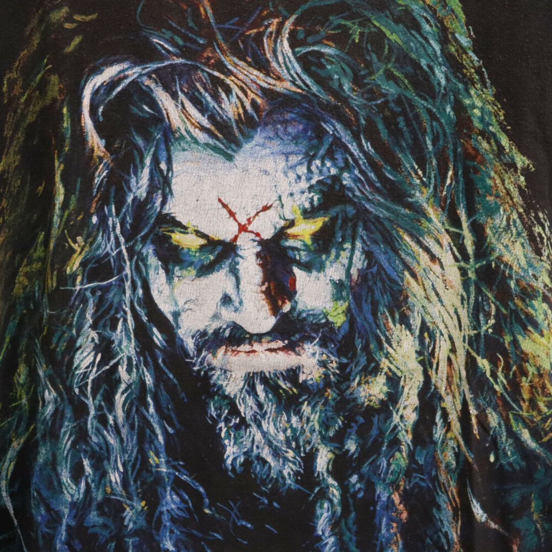 VINTAGE ヴィンテージ 90s ROB ZOMBIE100% HARDCORE ロブゾンビ ハードコア 半袖Tシャツ カットソー ブラック メンズのトップス(Tシャツ/カットソー(半袖/袖なし))の商品写真