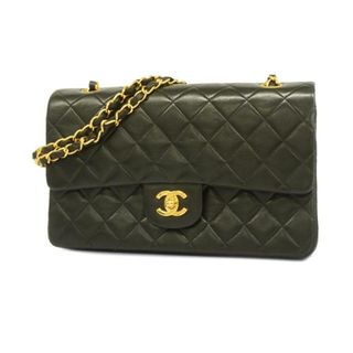 シャネル(CHANEL)の【4hb2393】シャネル ショルダーバッグ/マトラッセ/Wフラップ Wチェーン/ラムスキン/ブラック/ゴールド金具 【中古】 レディース(ショルダーバッグ)