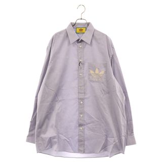 グッチ(Gucci)のGUCCI グッチ 23SS×adidas Oxford Cotton L/S Shirt 691521 ZAJPP アディダス ロゴ刺繍オックスフォード長袖シャツ ライトブルー(シャツ)