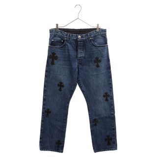 クロムハーツ(Chrome Hearts)のCHROME HEARTS クロムハーツ DENIM CROSS PATCH 5POCKET クロスパッチ デニムパンツ5ポケット インディゴ/ブラック(デニム/ジーンズ)