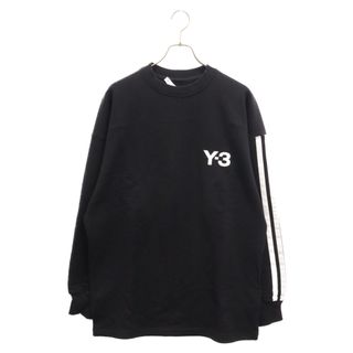 ワイスリー(Y-3)のY-3 ワイスリー M CH1 CREW SWEATSHIRT ロゴデザイン スリーストライプ クルーネック スウェットトレーナー ブラック HG6073(スウェット)