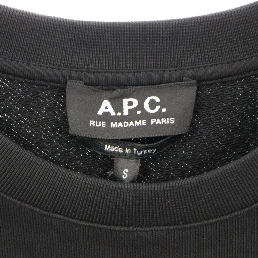 A.P.C(アーペーセー)のA.P.C アーペーセー Melissa Logo Sweatshirt プリントロゴ クルーネック スウェットトレーナー ブラック F27610 メンズのトップス(スウェット)の商品写真