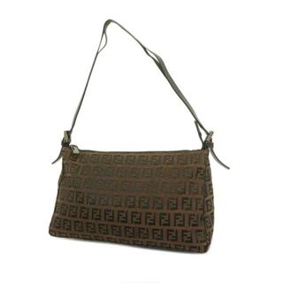 フェンディ(FENDI)の【4hb2418】フェンディ ショルダーバッグ/ズッキーノ/ナイロンキャンバス/レザー/ブラウン/ブラック 【中古】 レディース(ショルダーバッグ)