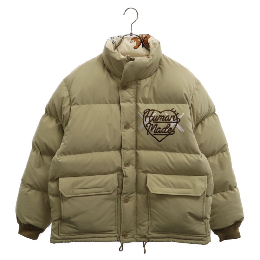 HUMAN MADE(ヒューマンメイド)のHUMAN MADE ヒューマンメイド 23AW×KAWS MADE DOWN JACKET×カウズ メイド リップストップ リバーシブル ダウンジャケット ベージュ メンズのジャケット/アウター(ダウンジャケット)の商品写真