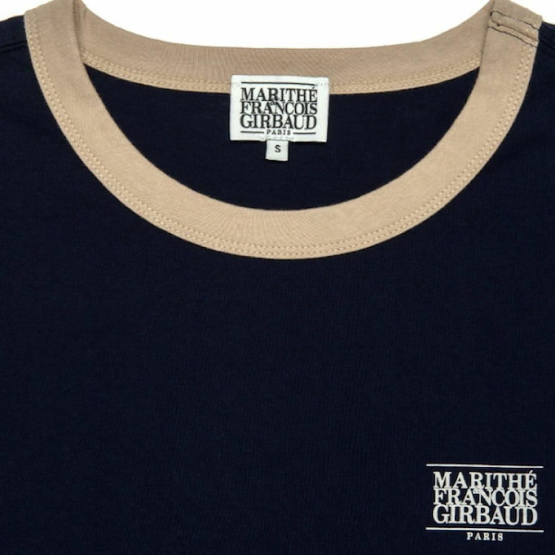 MARITHE + FRANCOIS GIRBAUD(マリテフランソワジルボー)の【在庫１点のみ！】マリテフランソワジルボー　リンガーT シャツ　ネイビー メンズのトップス(Tシャツ/カットソー(半袖/袖なし))の商品写真
