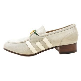 グッチ(Gucci)のGUCCI グッチ ×adidas 3STRIPE BIT loafers 3ストライプ ビット ローファー シューズ 702283 グレー(その他)