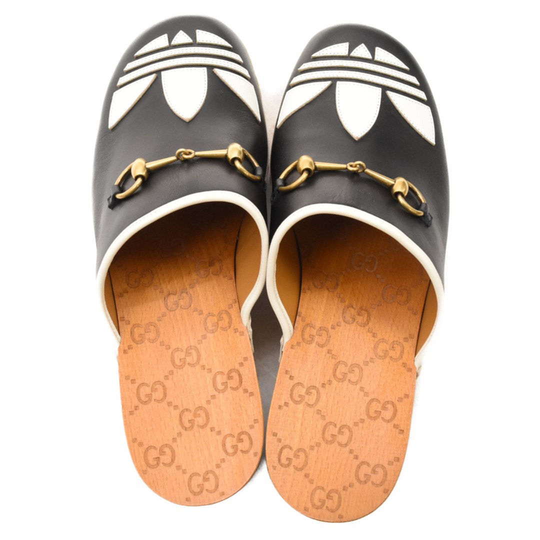 Gucci(グッチ)のGUCCI グッチ ×adidas clog sandals クロッグ レザー フロントロゴサンダル 702252 ブラック メンズの靴/シューズ(サンダル)の商品写真