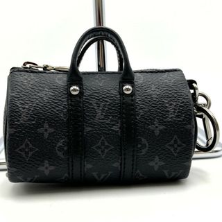 ルイヴィトン(LOUIS VUITTON)のルイ・ヴィトン MP2712 ポルト クレ ミニキーポル キーホルダー ポーチ ブラック モノグラム・エクリプス LOUIS VUITTON【中古】(キーホルダー)