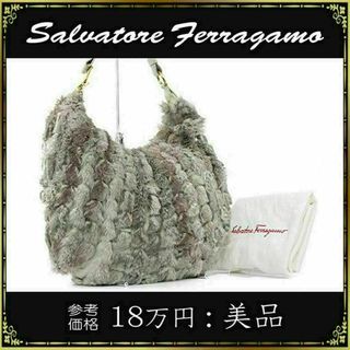 サルヴァトーレフェラガモ(Salvatore Ferragamo)の【全額返金保証・送料無料】フェラガモのショルダーバッグ・正規品・美品・ファー(ショルダーバッグ)