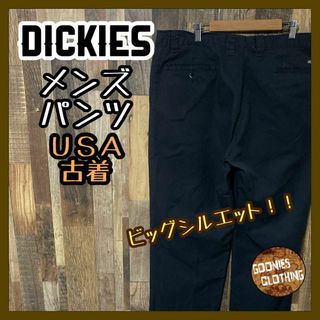 ディッキーズ(Dickies)のワーク ディッキーズ メンズ ブラック チノ 38 2XL パンツ USA古着(ワークパンツ/カーゴパンツ)