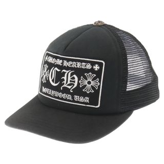 クロムハーツ(Chrome Hearts)のCHROME HEARTS クロムハーツ TRUCKER CAP トラッカーキャップ CHパッチクロスボール付メッシュ帽子 ブラック(キャップ)