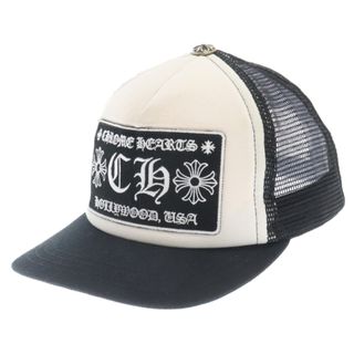 クロムハーツ(Chrome Hearts)のCHROME HEARTS クロムハーツ TRUCKER CAP トラッカーキャップ CHパッチクロスボール付メッシュ帽子 ブラック/ホワイト(キャップ)