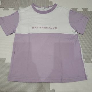 キッズ 110 Tシャツ 半袖 3can4on 綿100% パープル 女の子