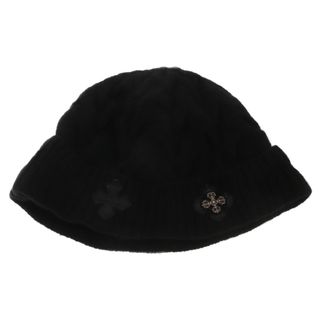 クロムハーツ(Chrome Hearts)のCHROME HEARTS クロムハーツ FILIGREE PLS LEATHER PATCH BEANIE CASHフィリグリープラスレザーパッチカシミアビーニー(ニット帽/ビーニー)