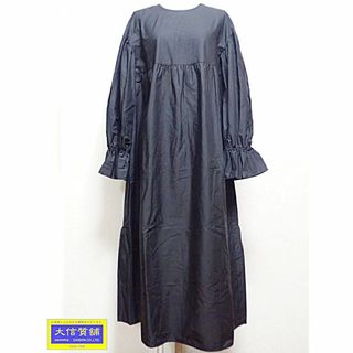 H&M - H&M ロングワンピース 長袖 コットン レディースS（EUR）1215974 ブラック 未使用品 【送料無料】 A-8457【質屋出品】