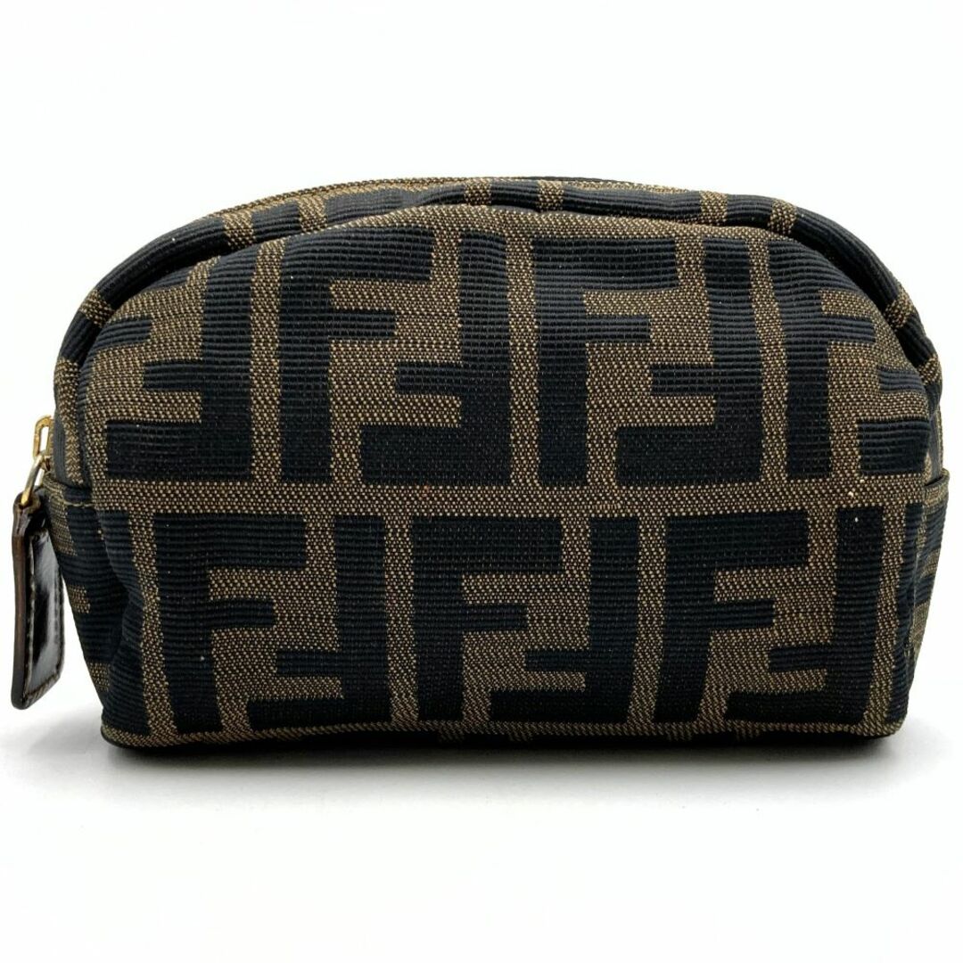 FENDI(フェンディ)のフェンディ ミニポーチ 小物入れ 幅約15cm ズッカ柄 ブラウン ナイロン レディース FENDI【中古】 レディースのファッション小物(ポーチ)の商品写真