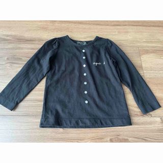 アニエスベー(agnes b.)のアニエスベー　agnisb 黒　長袖　カットソー　薄手　子供服　女の子(Tシャツ/カットソー)